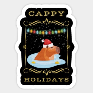 Christmas Capybara  Holiday Winter Sticker